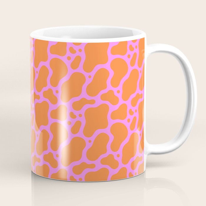 Abstract pink cow print shape pattern Coffee Mug Gallery Image 1