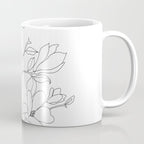 Minimal Line Art Magnolia Flowers Coffee Mug Gallery Image 1