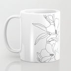 Minimal Line Art Magnolia Flowers Coffee Mug Gallery Image 3