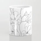 Minimal Line Art Magnolia Flowers Coffee Mug Gallery Image 4
