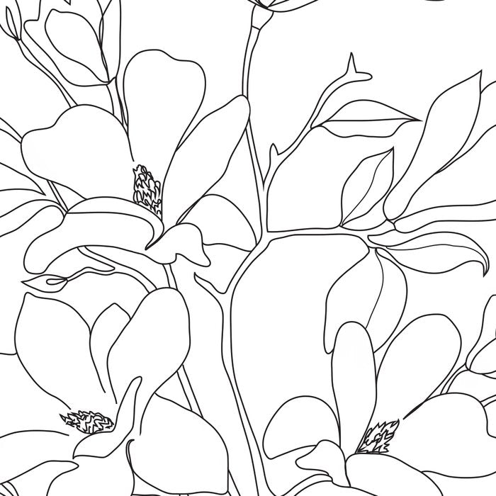 Minimal Line Art Magnolia Flowers Coffee Mug Gallery Image 2