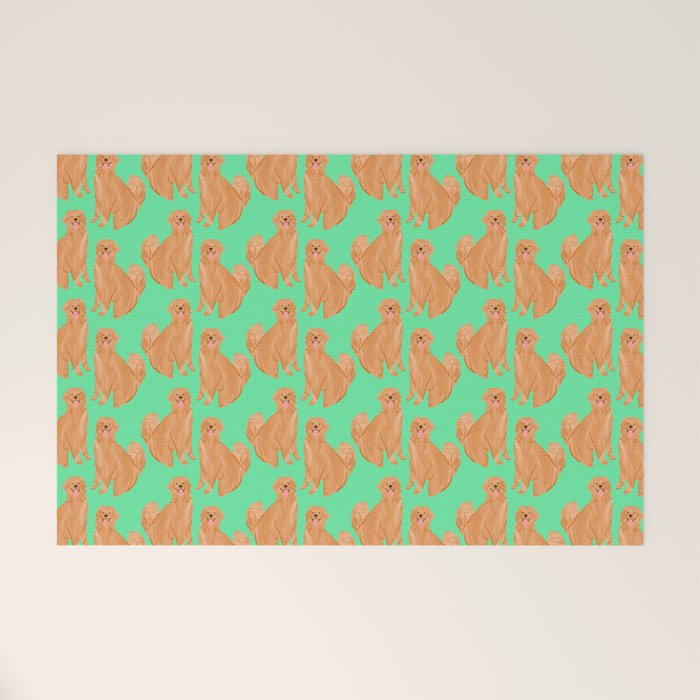 Happy Golden Retriever Welcome Mat Gallery Image 1