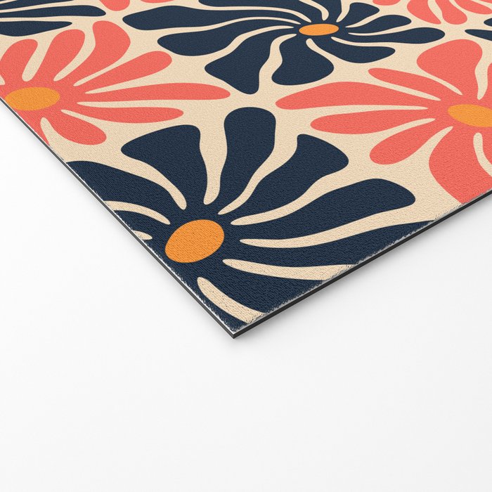 Vintage hippie flower art pattern Welcome Mat Gallery Image 2
