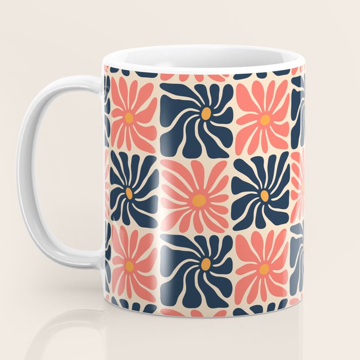 Vintage hippie flower art pattern Coffee Mug Gallery Image 3