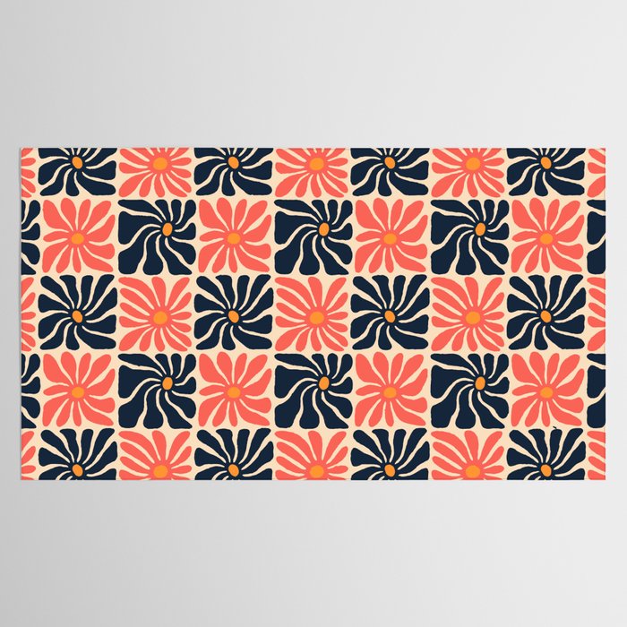 Vintage hippie flower art pattern Tablecloth Gallery Image 2