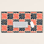 Vintage hippie flower art pattern Desk Mat Gallery Image 1