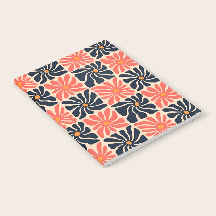 Vintage hippie flower art pattern Notebook Gallery Image 2