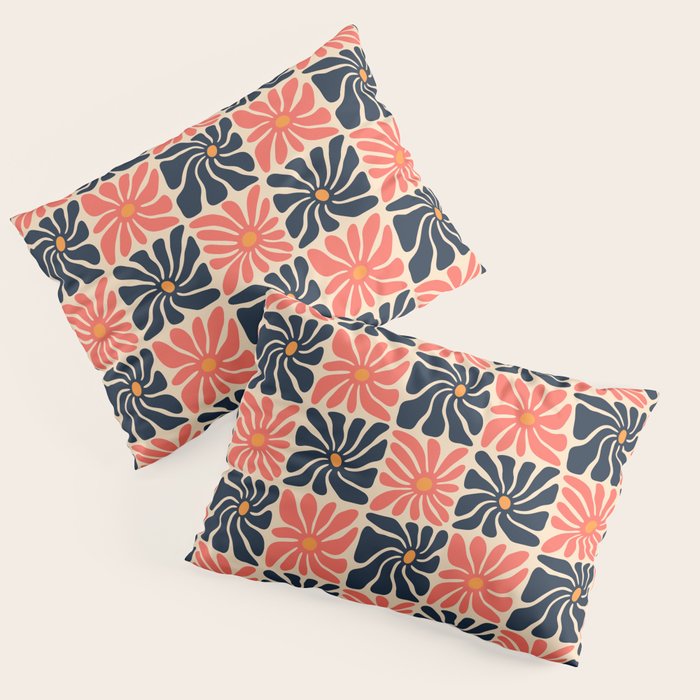Vintage hippie flower art pattern Pillow Sham Gallery Image 1