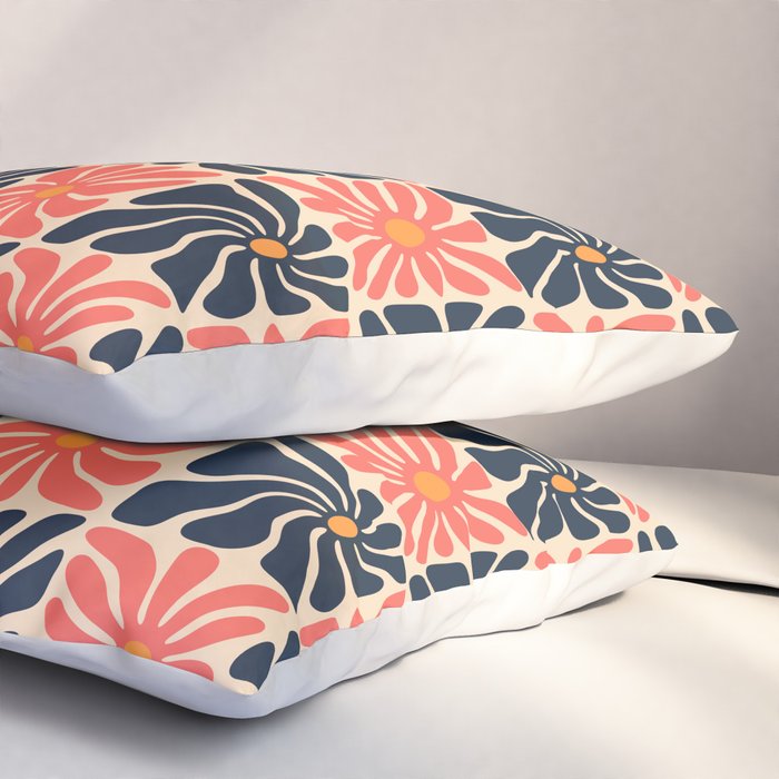 Vintage hippie flower art pattern Pillow Sham Gallery Image 3