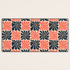 Vintage hippie flower art pattern Desk Mat Gallery Image 3