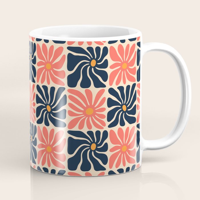 Vintage hippie flower art pattern Coffee Mug Gallery Image 1