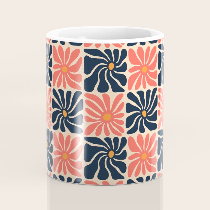 Vintage hippie flower art pattern Coffee Mug Gallery Image 4
