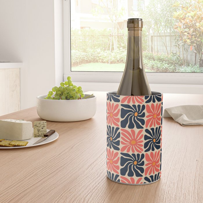 Vintage hippie flower art pattern Wine Chiller Gallery Image 4