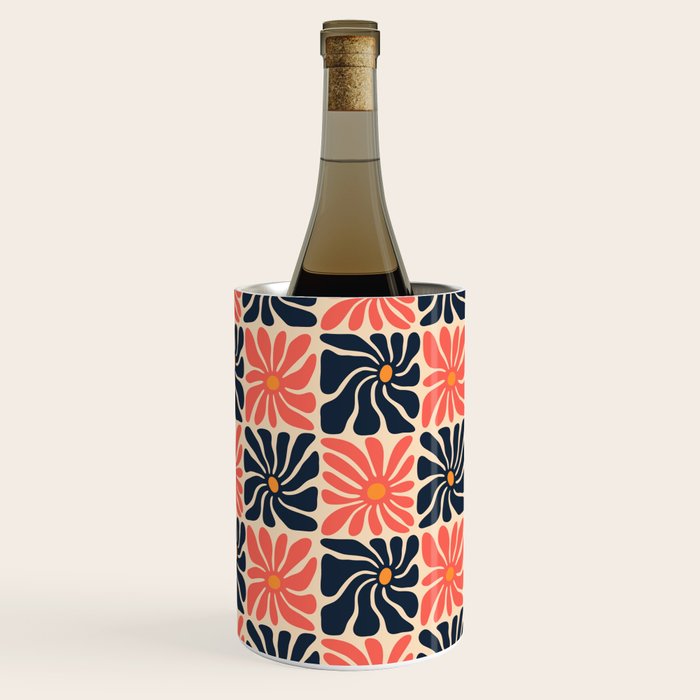 Vintage hippie flower art pattern Wine Chiller Gallery Image 3