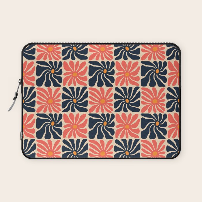 Vintage hippie flower art pattern Laptop Sleeve Gallery Image 1