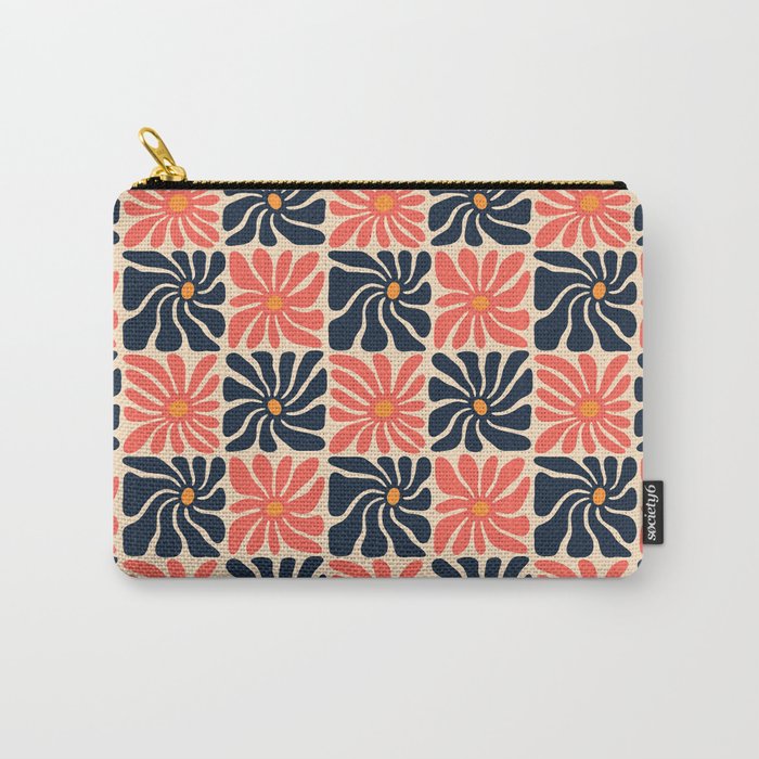 Vintage hippie flower art pattern Carry All Pouch Gallery Image 1