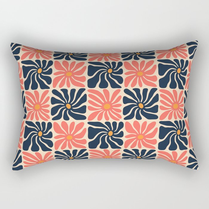 Vintage hippie flower art pattern Rectangular Pillow Gallery Image 1
