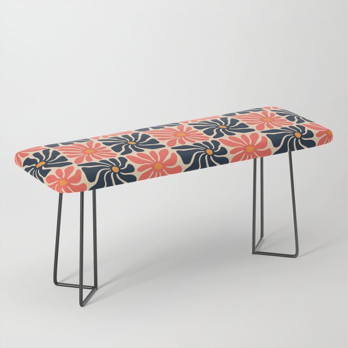 Vintage hippie flower art pattern Bench Gallery Image 1