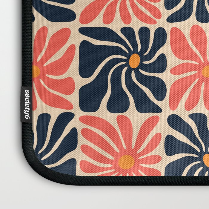 Vintage hippie flower art pattern Laptop Sleeve Gallery Image 3