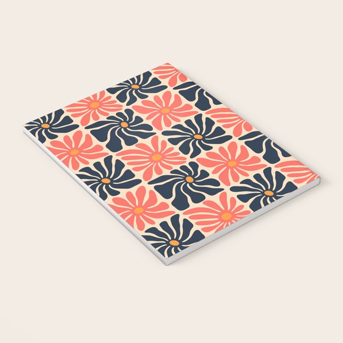 Vintage hippie flower art pattern Notebook Gallery Image 3