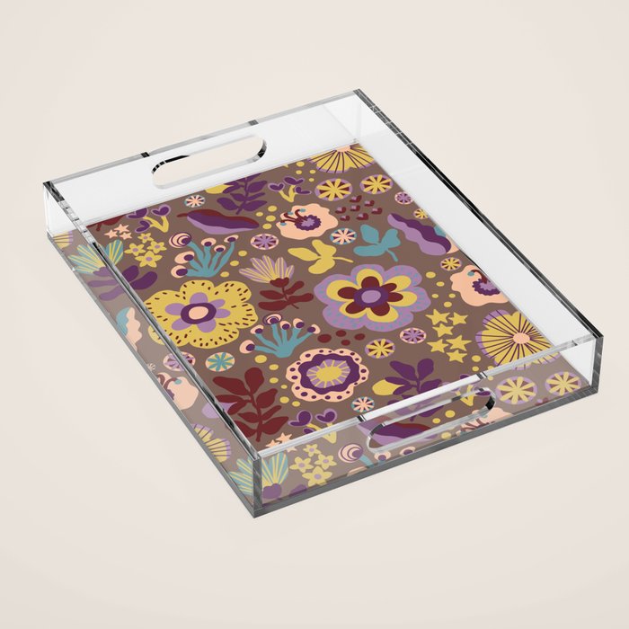 Flowers V Acrylic Tray Gallery Image 1