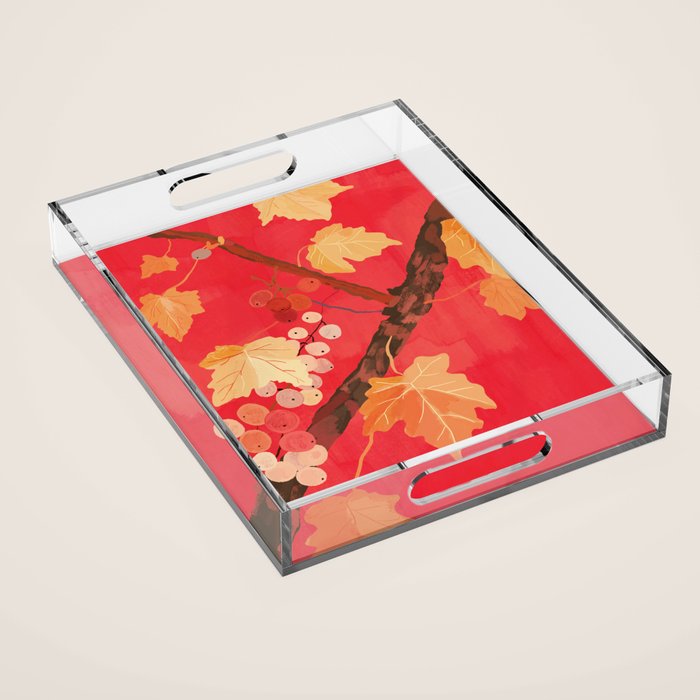 Red Grapevine Acrylic Tray Gallery Image 1