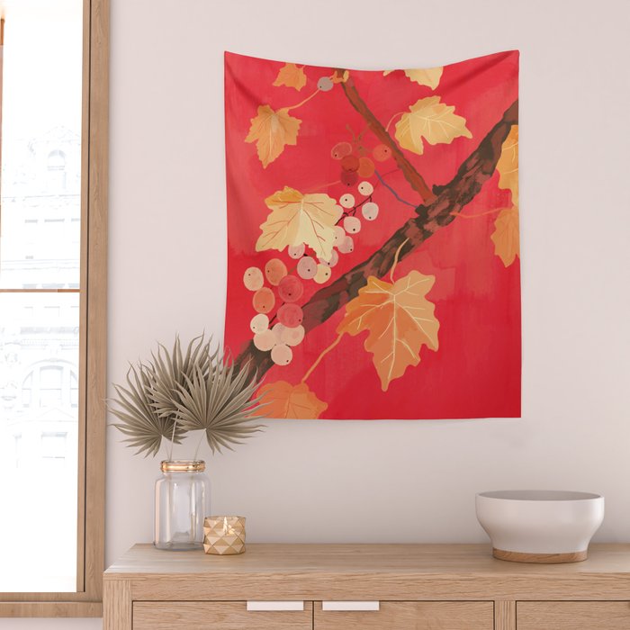 Red Grapevine Wall Tapestry Gallery Image 2