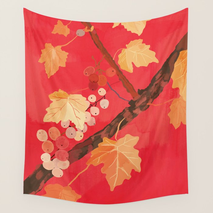 Red Grapevine Wall Tapestry Gallery Image 1