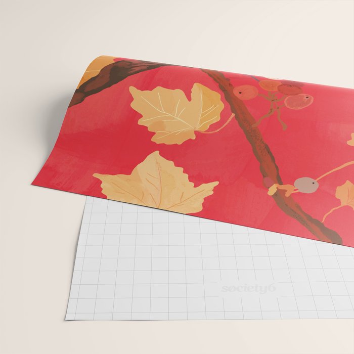 Red Grapevine Wrapping Paper Gallery Image 2