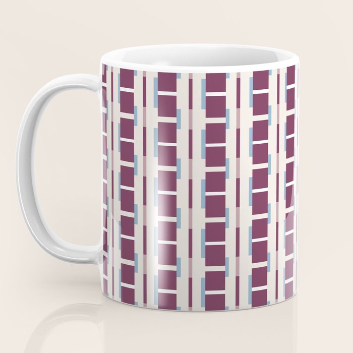 Burgundy Grid Elegance Coffee Mug Gallery Image 3