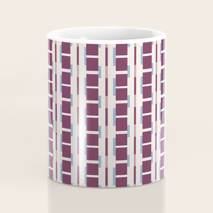 Burgundy Grid Elegance Coffee Mug Gallery Image 4
