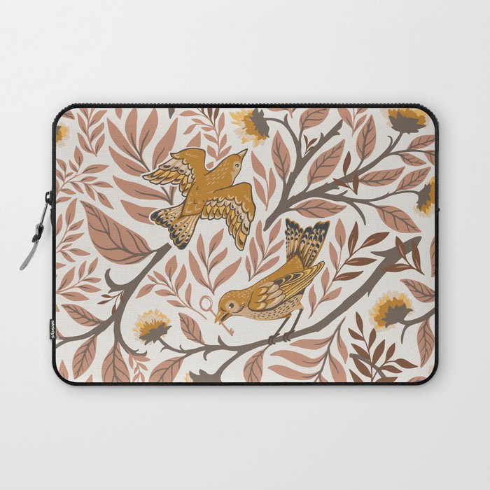 Secret Garden Birds - Neutral  Laptop Sleeve Gallery Image 1