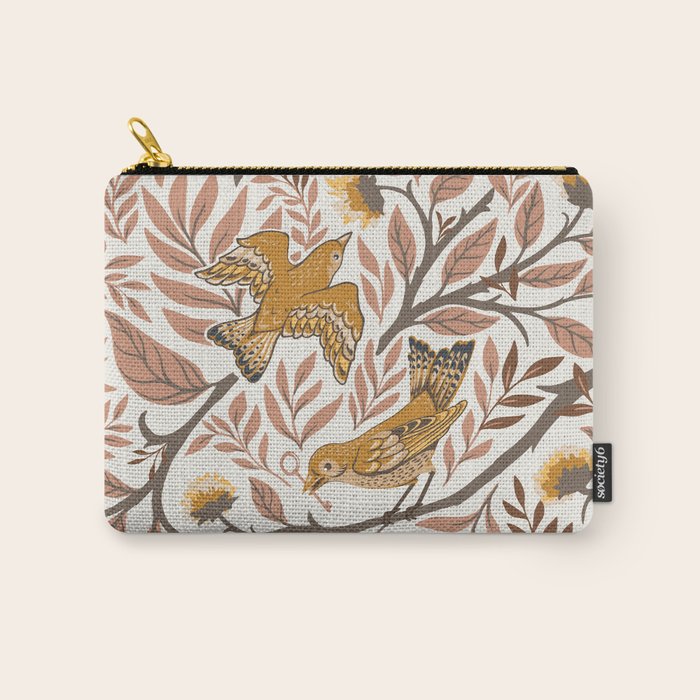 Secret Garden Birds - Neutral  Carry All Pouch Gallery Image 1