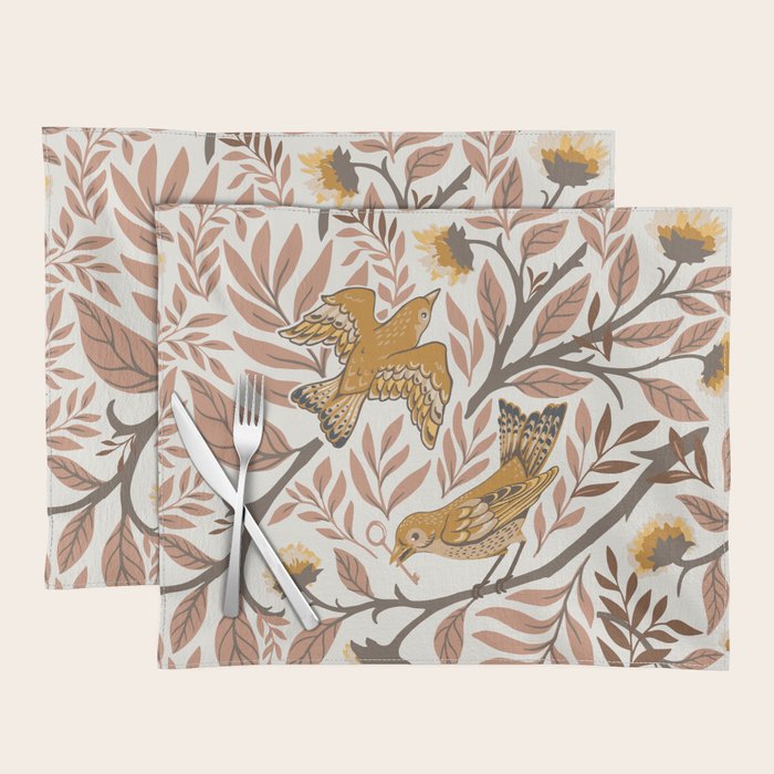 Secret Garden Birds - Neutral  Placemat Gallery Image 1