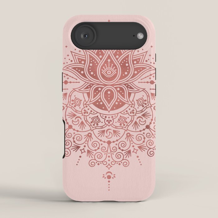 Sacred Lotus Mandala - Rose Gold & Blush Palette iPhone Case Gallery Image 2