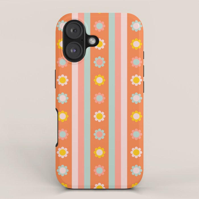 Groovy 70s Flowers & Stripes iPhone Case Gallery Image 1