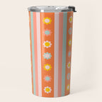 Groovy 70s Flowers & Stripes Travel Mug Gallery Image 2