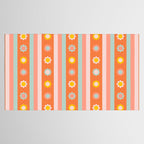 Groovy 70s Flowers & Stripes Tablecloth Gallery Image 2