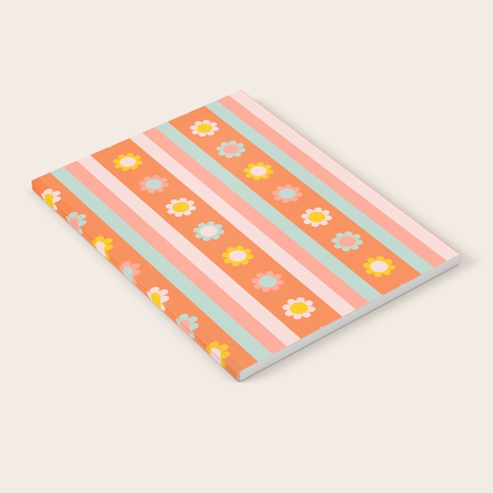 Groovy 70s Flowers & Stripes Notebook Gallery Image 2