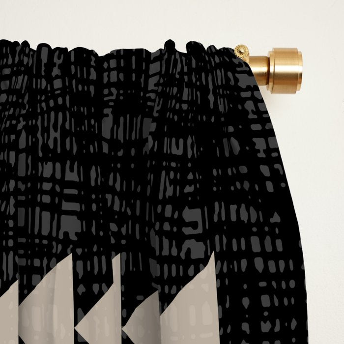 Southwestern Pattern 129 Black and Linen Window Curtain Gallery Image 2
