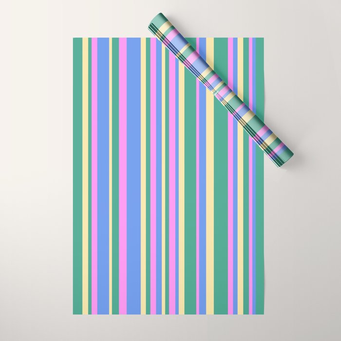 Classic Stripes XV - 90s Pastel Wrapping Paper Gallery Image 1