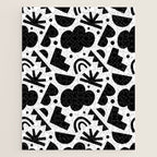 Black and white organic shape art pattern Jigsaw Puzzle Gallery Image 1