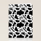 Black and white organic shape art pattern Stationery Card Gallery Image 2