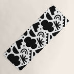 Black and white organic shape art pattern Yoga Mat Gallery Image 1