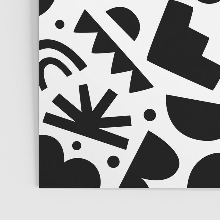 Black and white organic shape art pattern Poster Gallery Image 3