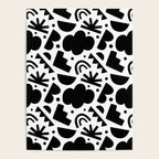 Black and white organic shape art pattern Poster Gallery Image 4