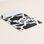 Black and white organic shape art pattern Yoga Mat Gallery Image 2
