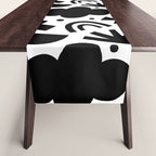 Black and white organic shape art pattern Table Runner Gallery Image 1