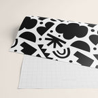 Black and white organic shape art pattern Wrapping Paper Gallery Image 2
