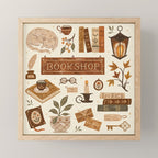 The Old Bookshop Mini Art Print Gallery Image 1